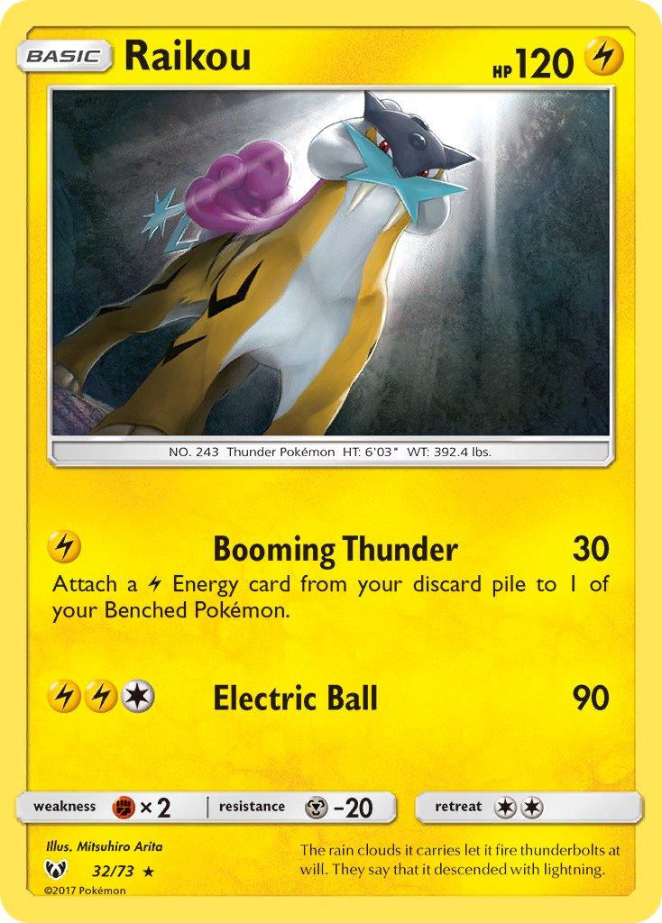 Raikou (32/73) (Lets Play, Pikachu Cracked Ice Holo) (Theme Deck Exclusive) [Sun & Moon: Shining Legends] - POKÉ JEUX