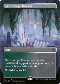 Razorverge Thicket (Borderless Alternate Art) [Phyrexia: All Will Be One] - POKÉ JEUX