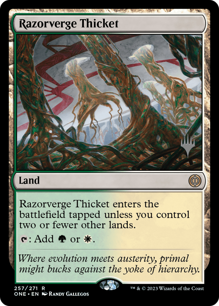 Razorverge Thicket (Promo Pack) [Phyrexia: All Will Be One Promos] - POKÉ JEUX