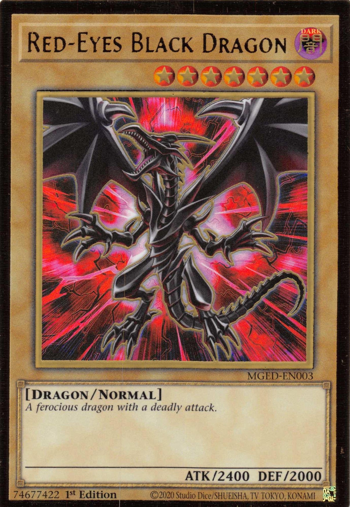 Red-Eyes Black Dragon (Alternate Art) [MGED-EN003] Gold Rare - POKÉ JEUX