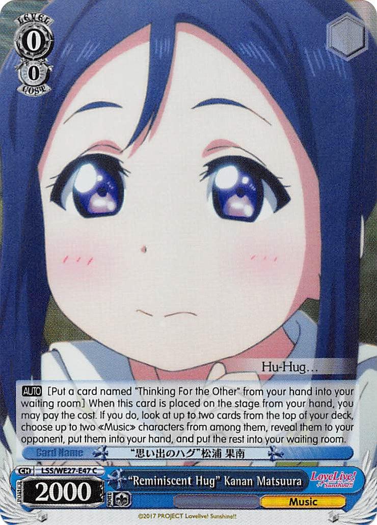 "Reminiscent Hug" Kanan Matsuura (LSS/WE27-E47 C) (Parallel Foil) [Love Live! Sunshine!! Extra Booster] - POKÉ JEUX