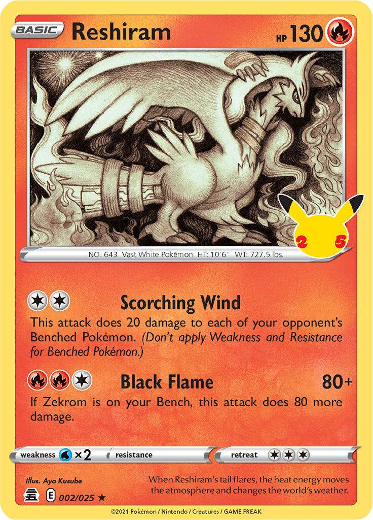 Reshiram (002/025) [Celebrations: 25th Anniversary] - POKÉ JEUX