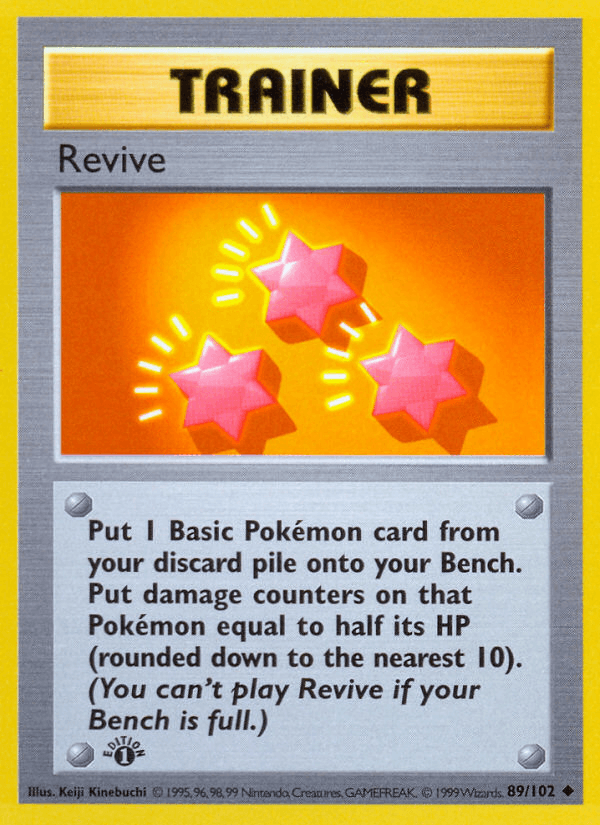 Revive (89/102) (Shadowless) [Base Set 1st Edition] - POKÉ JEUX