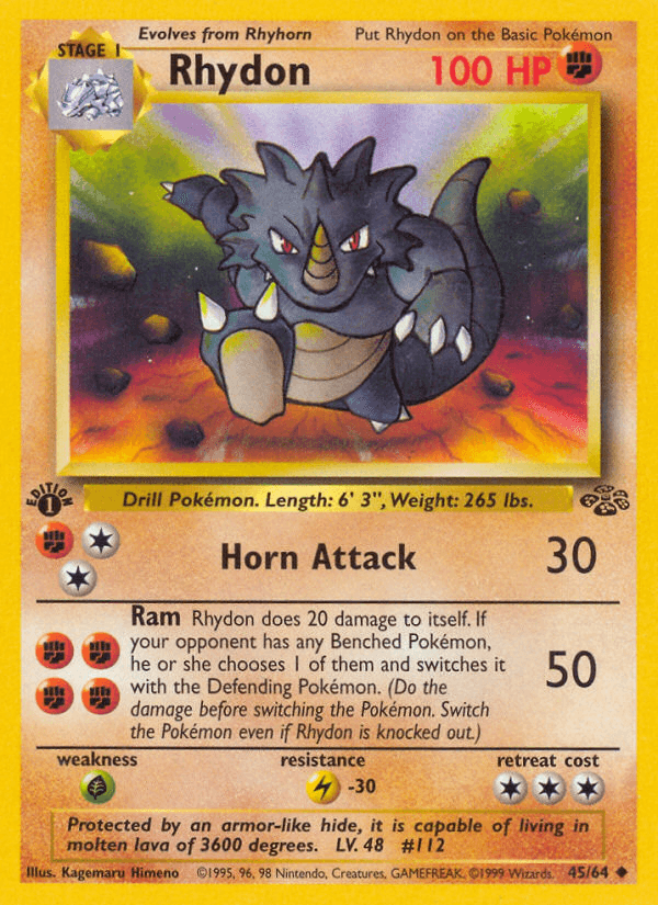 Rhydon (45/64) [Jungle 1st Edition] - POKÉ JEUX