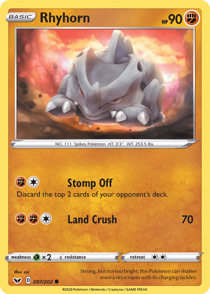 Rhyhorn (097/202) [Sword & Shield: Base Set] - POKÉ JEUX