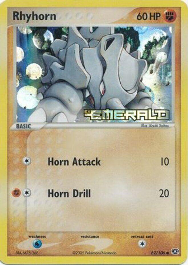 Rhyhorn (62/106) (Stamped) [EX: Emerald] - POKÉ JEUX