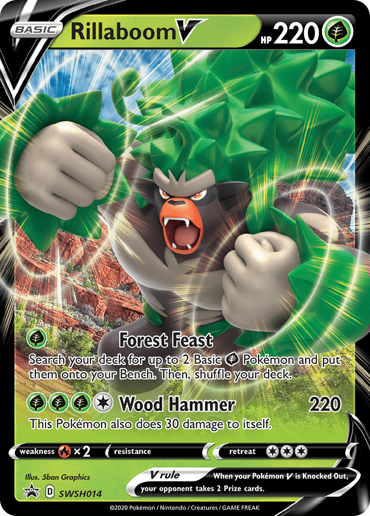 Rillaboom V (SWSH014) (Jumbo Card) [Sword & Shield: Black Star Promos] - POKÉ JEUX