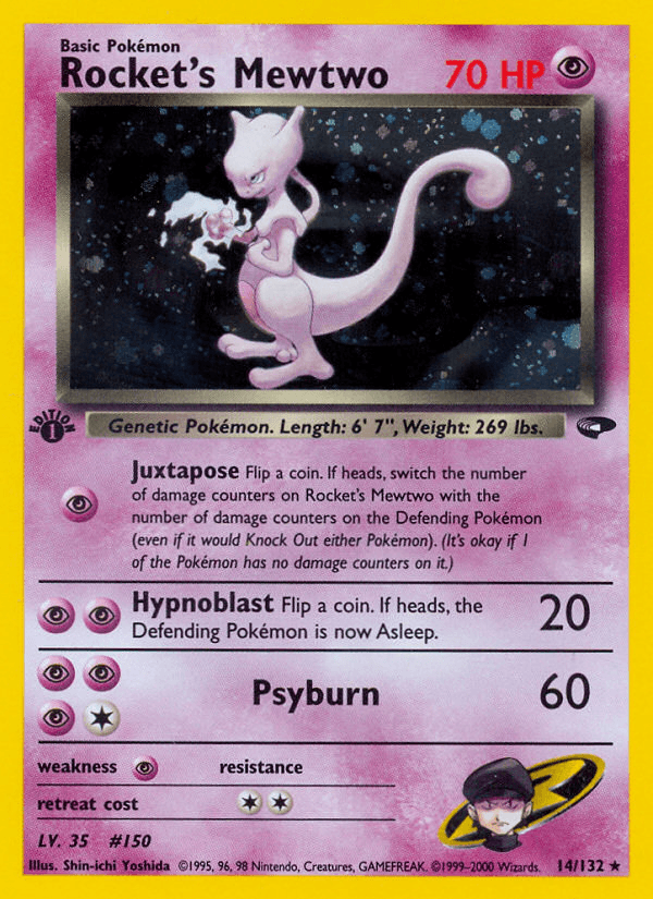 Rocket's Mewtwo (14/132) [Gym Challenge 1st Edition] - POKÉ JEUX