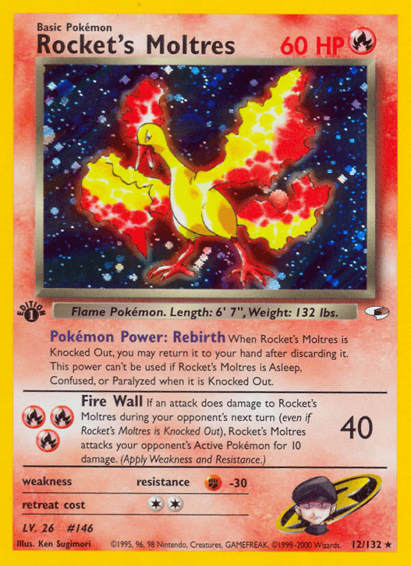 Rocket's Moltres (12/132) [Gym Heroes 1st Edition] - POKÉ JEUX