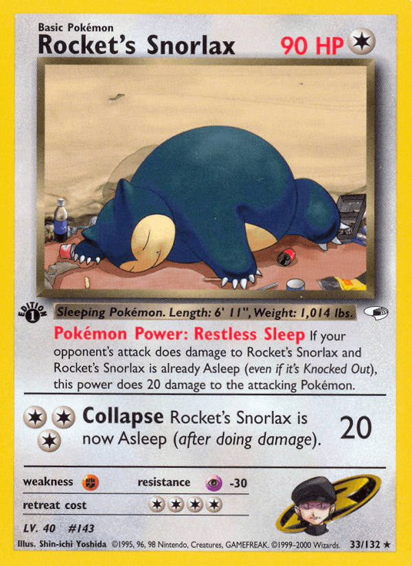 Rocket's Snorlax (33/132) [Gym Heroes 1st Edition] - POKÉ JEUX