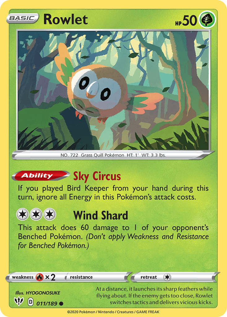 Rowlet (011/189) [Sword & Shield: Darkness Ablaze] - POKÉ JEUX