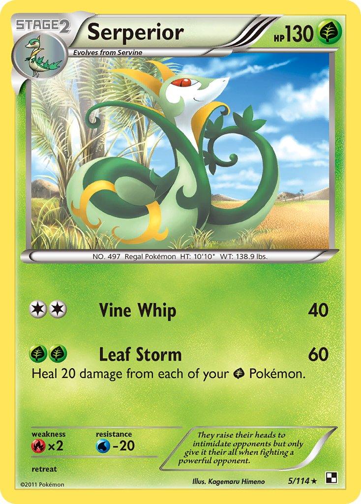 Serperior (5/114) (Cracked Ice Holo) (Theme Deck Exclusive) [Black & White: Base Set] - POKÉ JEUX