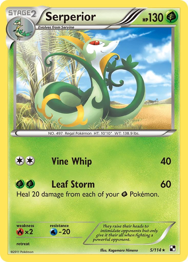 Serperior (5/114) (Green Tornado) (Theme Deck Exclusive) [Black & White: Base Set] - POKÉ JEUX