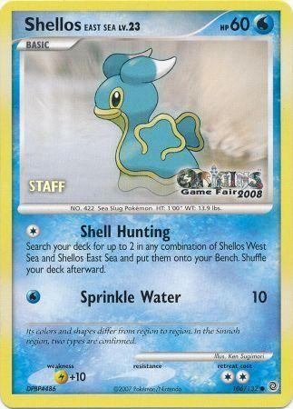 Shellos East Sea (106/132) (Origins Game Fair 2008 Staff) [Nintendo: Black Star Promos] - POKÉ JEUX