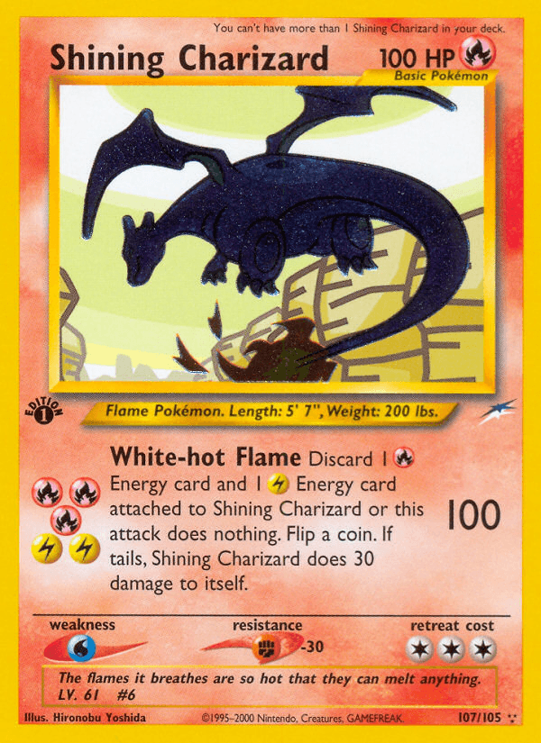 Shining Charizard (107/105) [Neo Destiny 1st Edition] - POKÉ JEUX