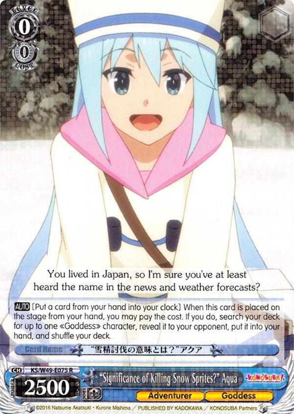 "Significance of Killing Snow Sprites?" Aqua (KS/W49-E075 R) [KonoSuba] - POKÉ JEUX