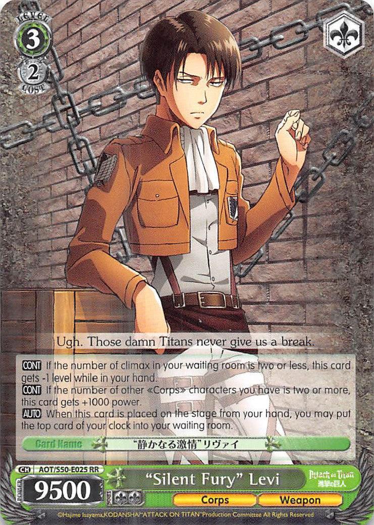 "Silent Fury" Levi (AOT/S50-E025 RR) [Attack on Titan Vol. 2] - POKÉ JEUX