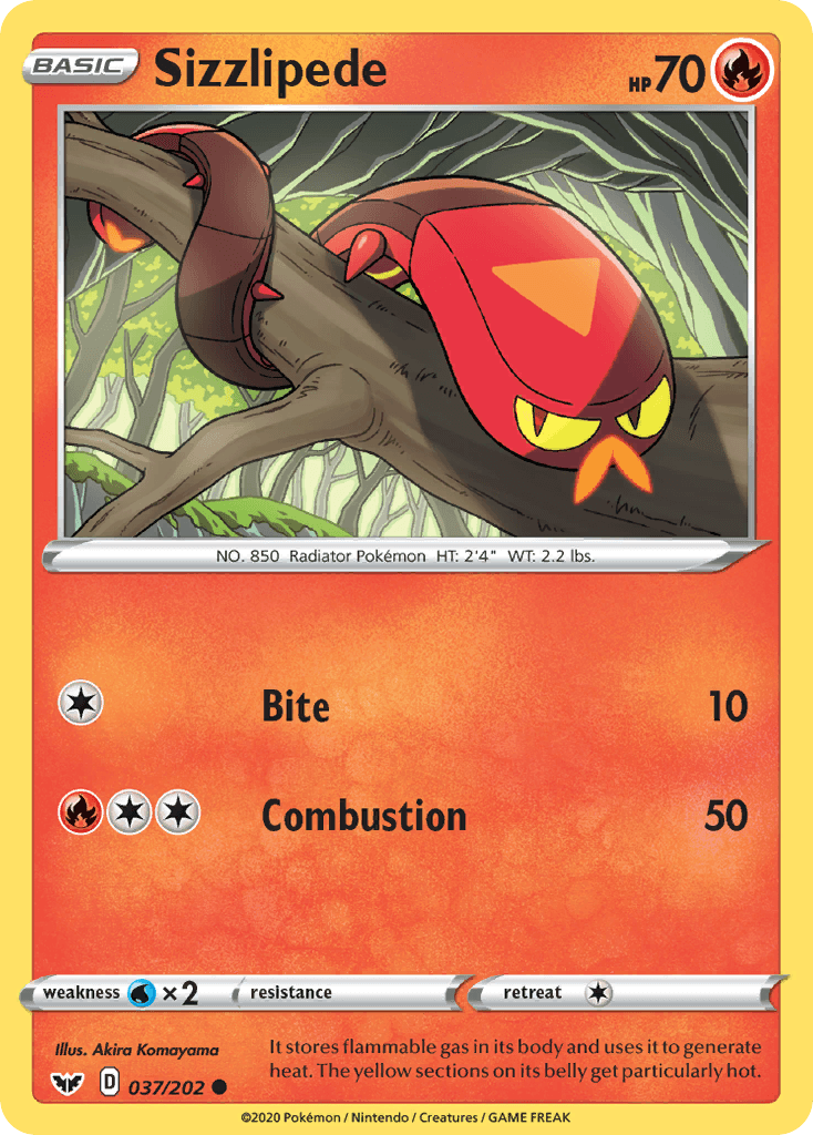 Sizzlipede (037/202) [Sword & Shield: Base Set] - POKÉ JEUX