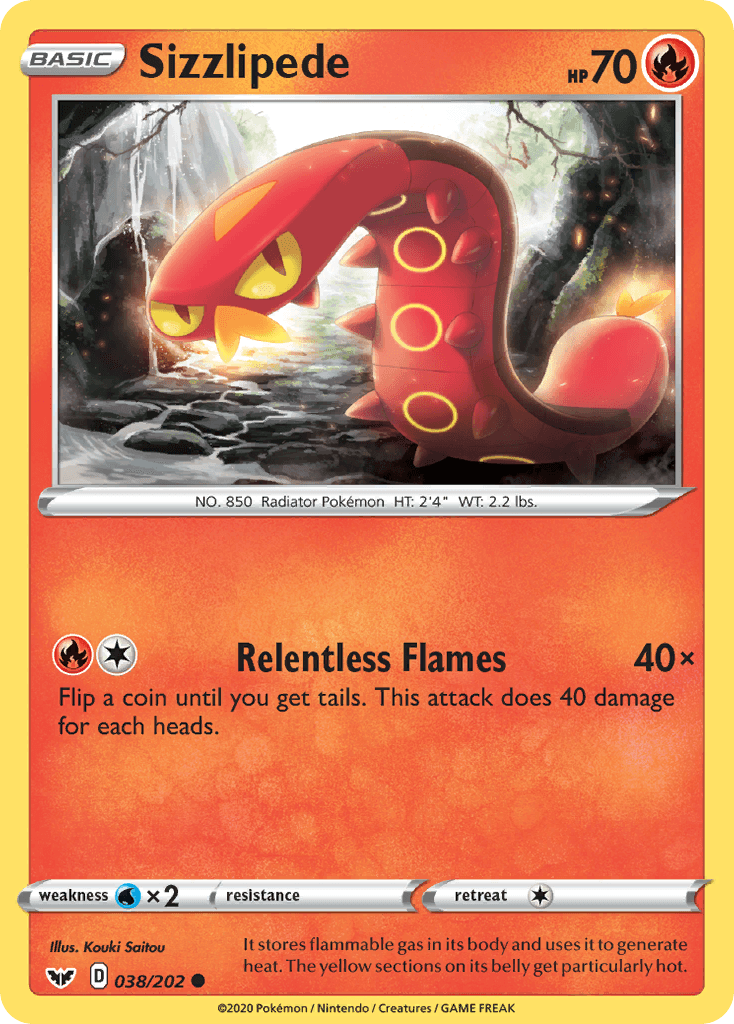 Sizzlipede (038/202) [Sword & Shield: Base Set] - POKÉ JEUX