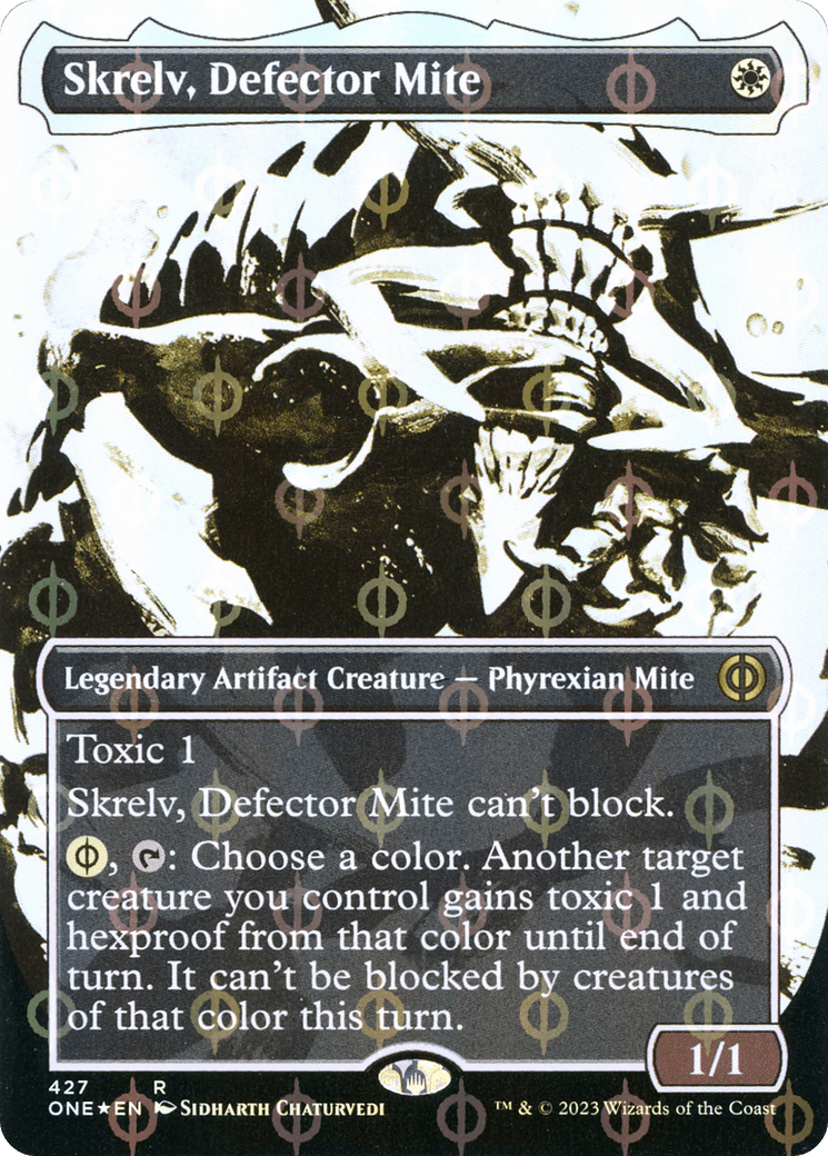 Skrelv, Defector Mite (Borderless Ichor Step-and-Compleat Foil) [Phyrexia: All Will Be One] - POKÉ JEUX