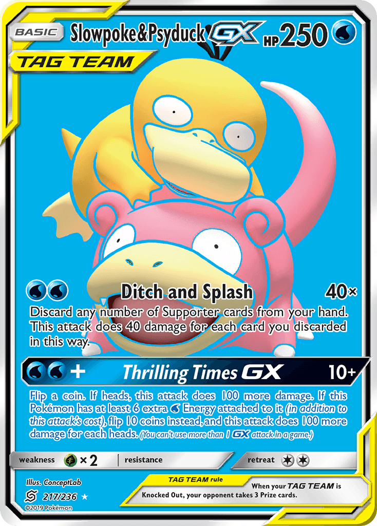 Slowpoke & Psyduck GX (217/236) [Sun & Moon: Unified Minds] - POKÉ JEUX