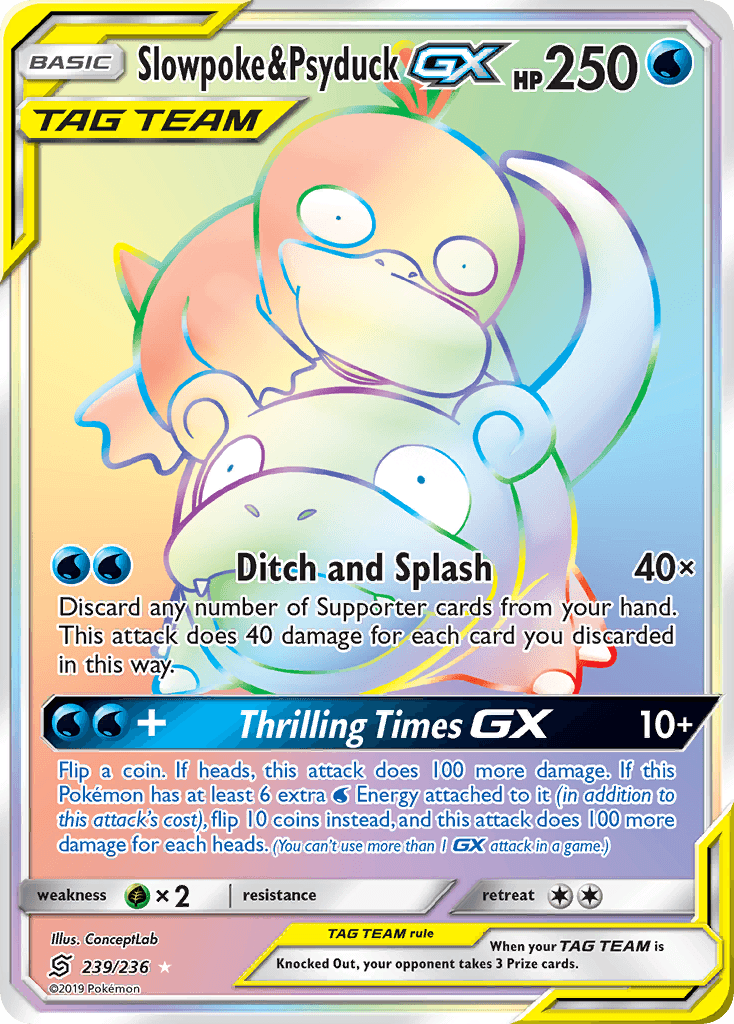 Slowpoke & Psyduck GX (239/236) [Sun & Moon: Unified Minds] - POKÉ JEUX