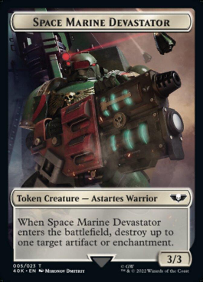 Soldier (002) // Space Marine Devastator Double-Sided Token (Surge Foil) [Warhammer 40,000 Tokens] - POKÉ JEUX