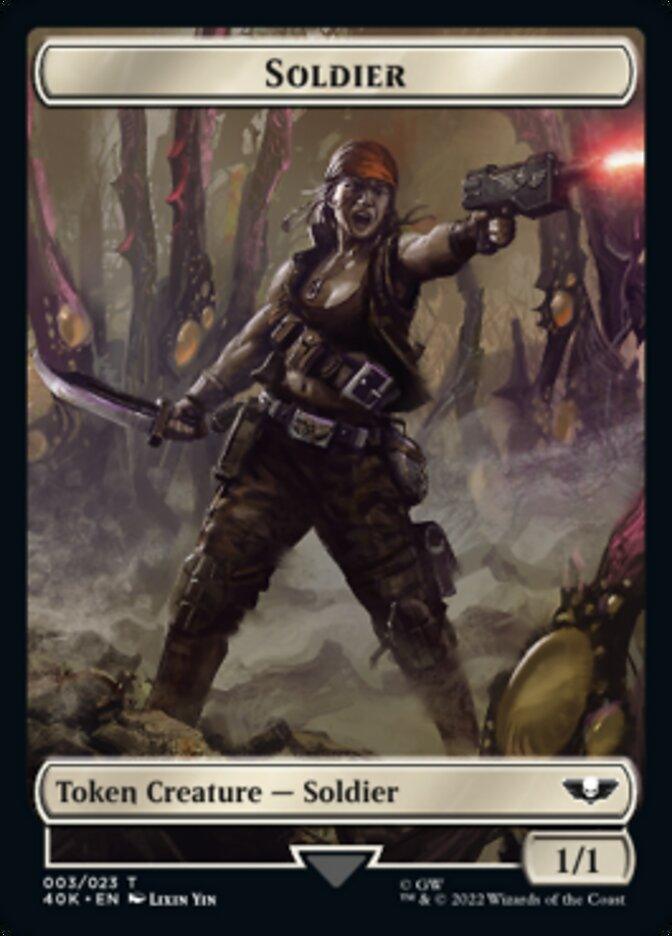 Soldier (003) // Sicarian Infiltrator Double-Sided Token (Surge Foil) [Warhammer 40,000 Tokens] - POKÉ JEUX