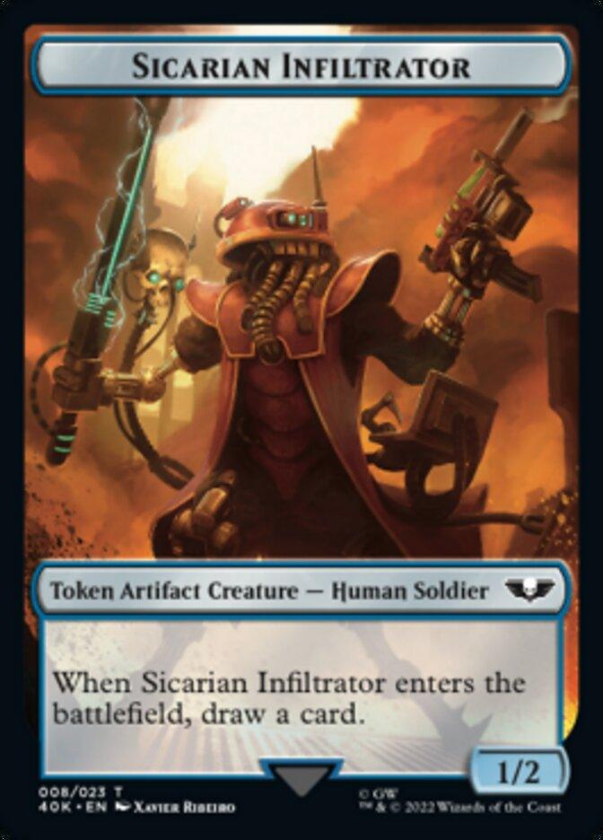 Soldier (003) // Sicarian Infiltrator Double-Sided Token (Surge Foil) [Warhammer 40,000 Tokens] - POKÉ JEUX