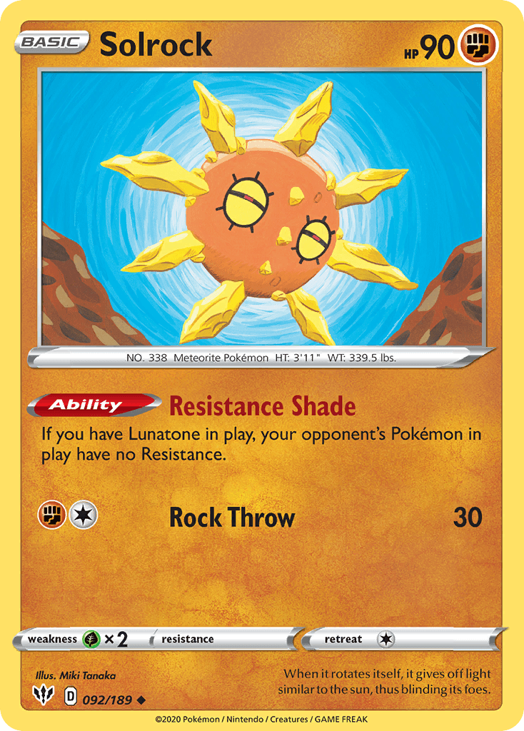 Solrock (092/189) [Sword & Shield: Darkness Ablaze] - POKÉ JEUX