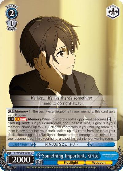 Something Important, Kirito (SAO/S80-E088 U) [Sword Art Online -Alicization- Vol.2] - POKÉ JEUX