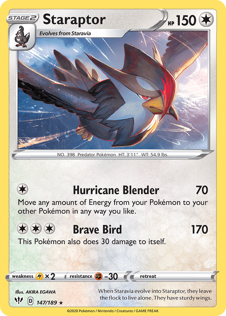 Staraptor (147/189) [Sword & Shield: Darkness Ablaze] - POKÉ JEUX