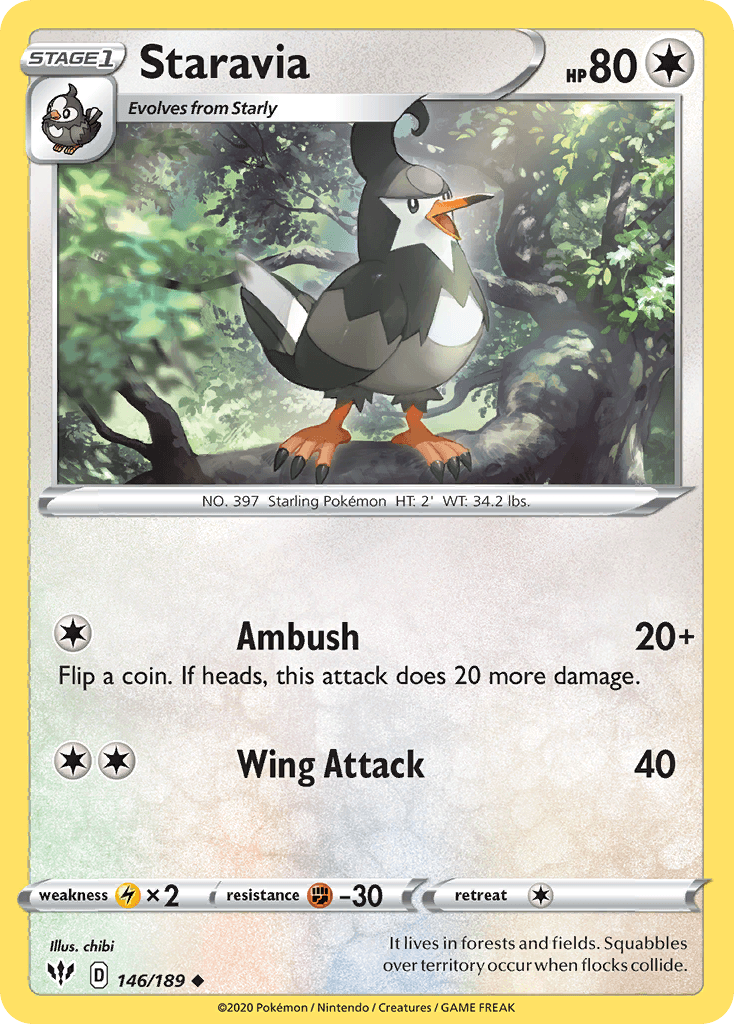 Staravia (146/189) [Sword & Shield: Darkness Ablaze] - POKÉ JEUX