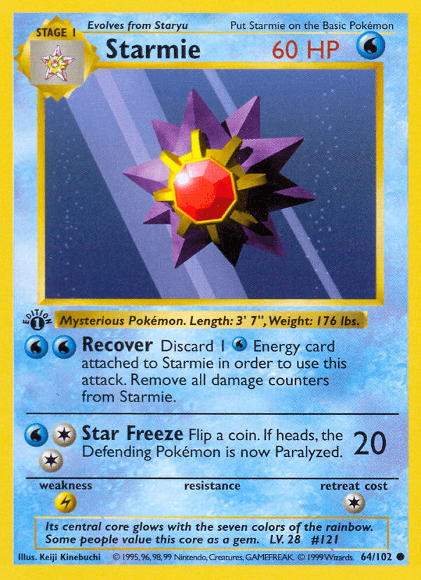 Starmie (64/102) (Shadowless) [Base Set 1st Edition] - POKÉ JEUX