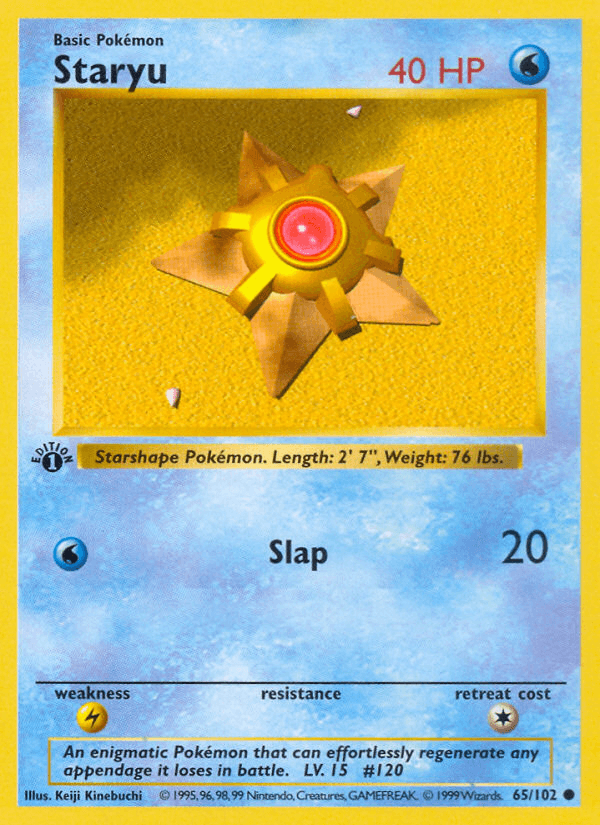 Staryu (65/102) (Shadowless) [Base Set 1st Edition] - POKÉ JEUX