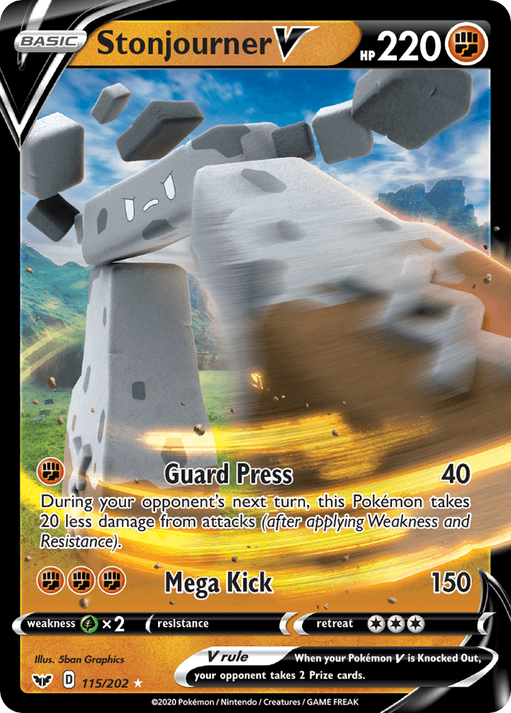 Stonjourner V (115/202) [Sword & Shield: Base Set] - POKÉ JEUX