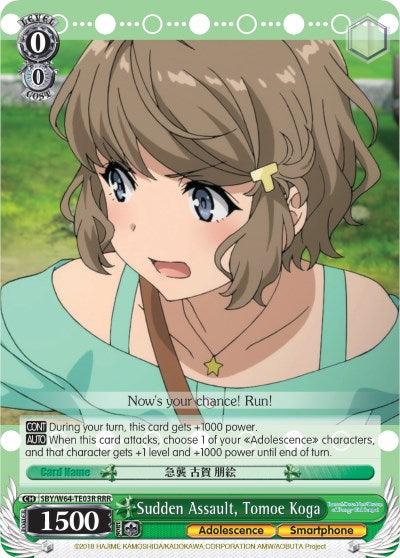 Sudden Assault, Tomoe Koga (SBY/W64-TE03R RRR) [Rascal Does Not Dream of Bunny Girl Senpai] - POKÉ JEUX