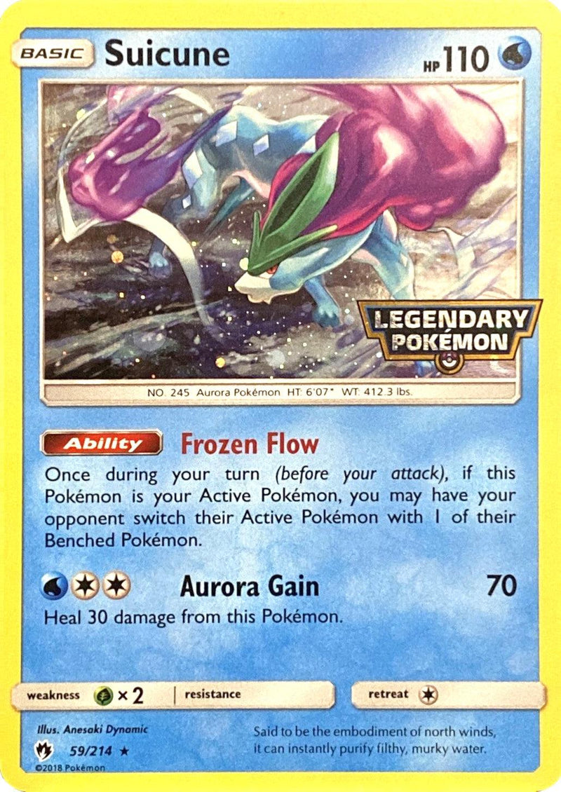 Suicune (59/214) (Legendary Pokemon Stamped) [Sun & Moon: Lost Thunder] - POKÉ JEUX