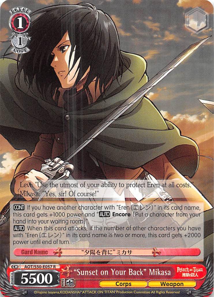 "Sunset on Your Back" Mikasa (AOT/S50-E057 R) [Attack on Titan Vol. 2] - POKÉ JEUX