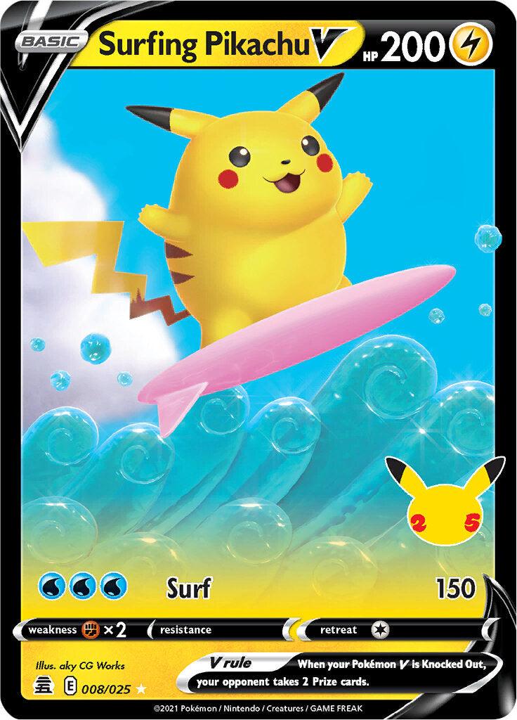 Surfing Pikachu V (008/025) [Celebrations: 25th Anniversary] - POKÉ JEUX