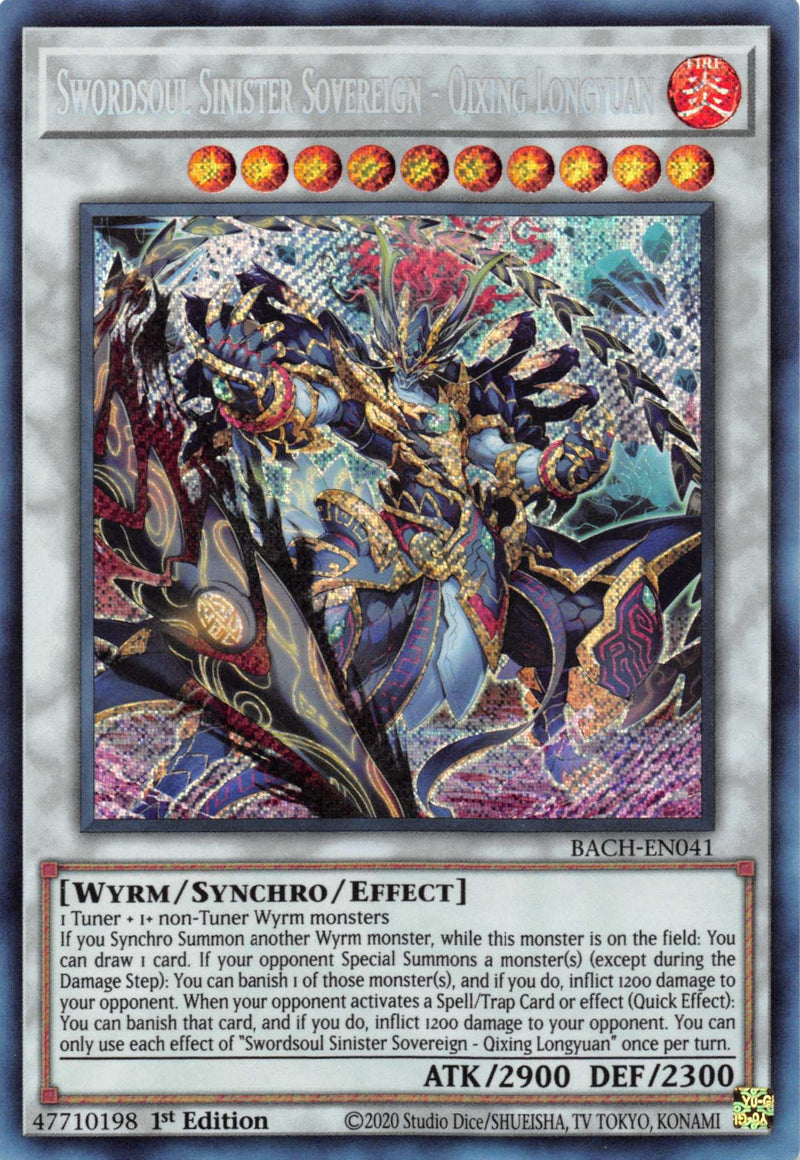 Swordsoul Sinister Sovereign - Qixing Longyuan [BACH-EN041] Secret Rare - POKÉ JEUX