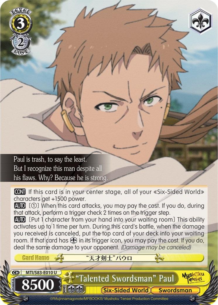 "Talented Swordsman" Paul (MTI/S83-E010 U) [Mushoku Tensei: Jobless Reincarnation] - POKÉ JEUX