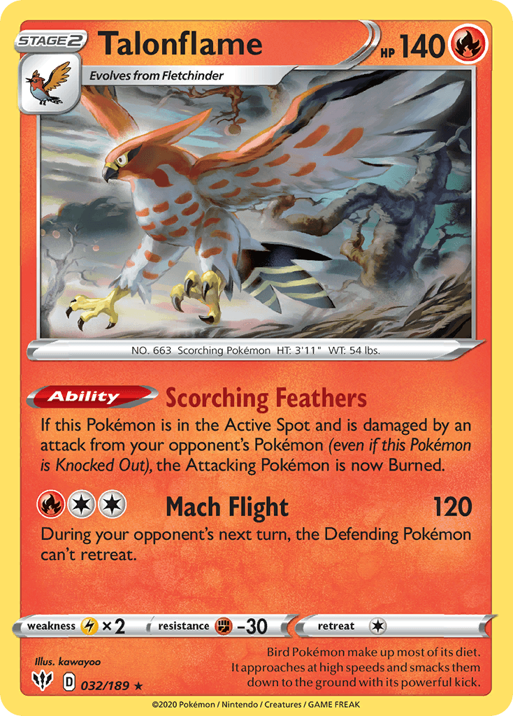 Talonflame (032/189) [Sword & Shield: Darkness Ablaze] - POKÉ JEUX