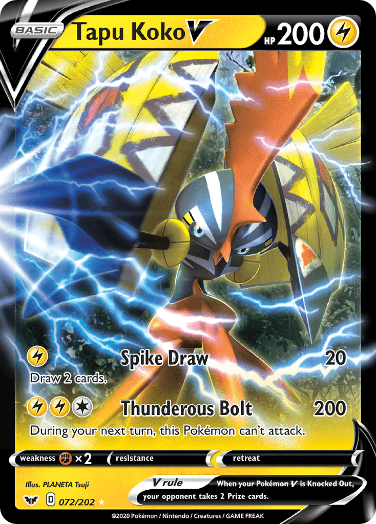 Tapu Koko V (072/202) [Sword & Shield: Base Set] - POKÉ JEUX