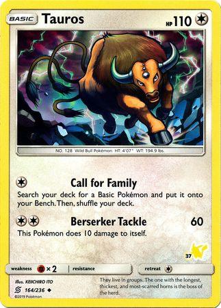 Tauros (164/236) (Pikachu Stamp #37) [Battle Academy 2020] - POKÉ JEUX