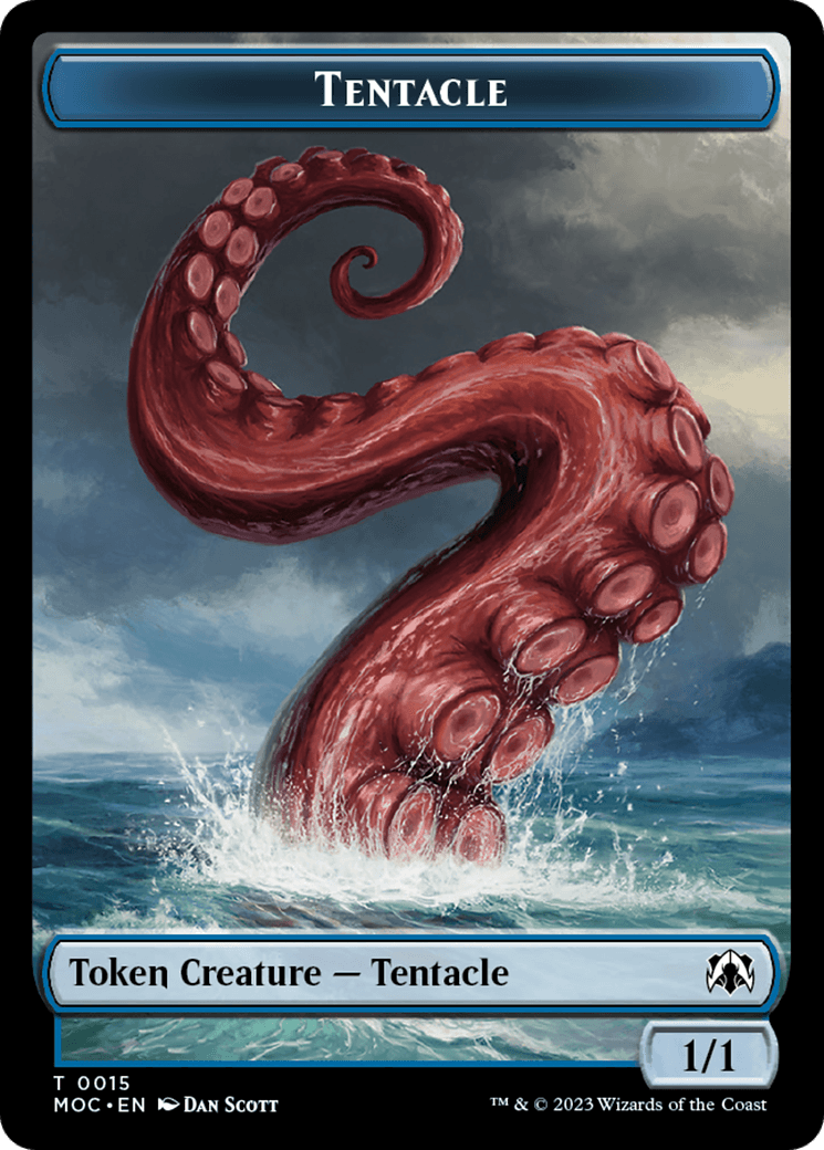 Tentacle // Human (26) Double-Sided Token [March of the Machine Commander Tokens] - POKÉ JEUX