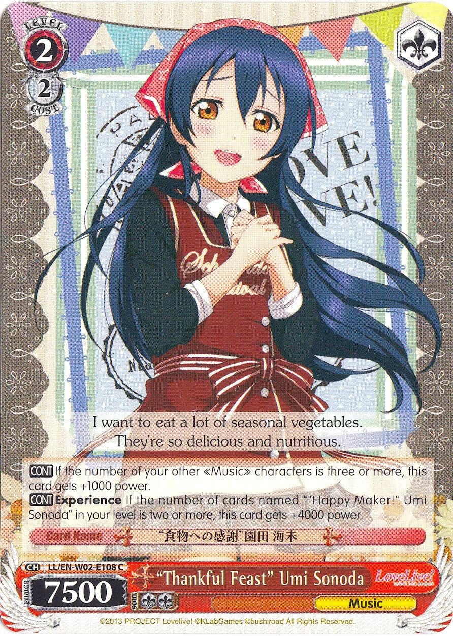 "Thankful Feast" Umi Sonoda (LL/EN-W02-E108 C) [Love Live! DX Vol.2] - POKÉ JEUX