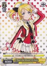 "That's Our Miracle" Eli Ayase (LL/EN-W01-023 R) [Love Live! DX] - POKÉ JEUX