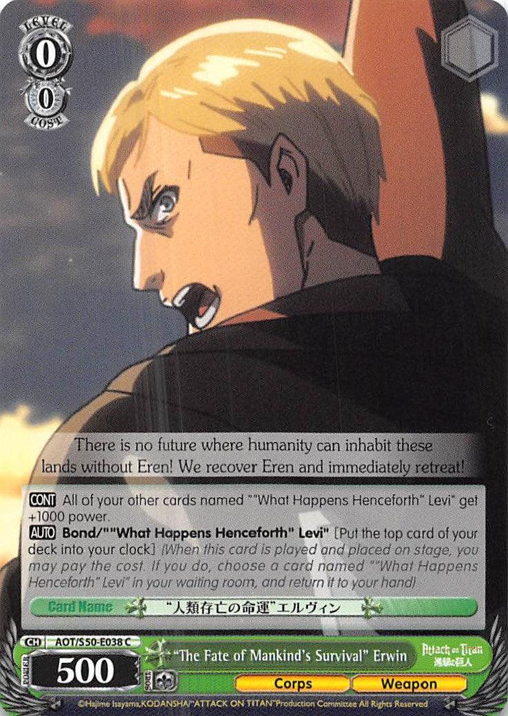 "The Fate of Mankind's Survival" Erwin (AOT/S50-E038 C) [Attack on Titan Vol. 2] - POKÉ JEUX