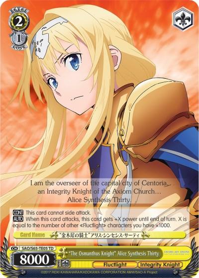 "The Osmanthus Knight" Alice Synthesis Thirty (SAO/S65-TE05 TD) [Sword Art Online -Alicization-] - POKÉ JEUX